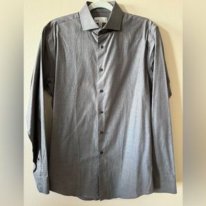 Nordstrom Rack gray button down shirt men’s 15.5 34/35